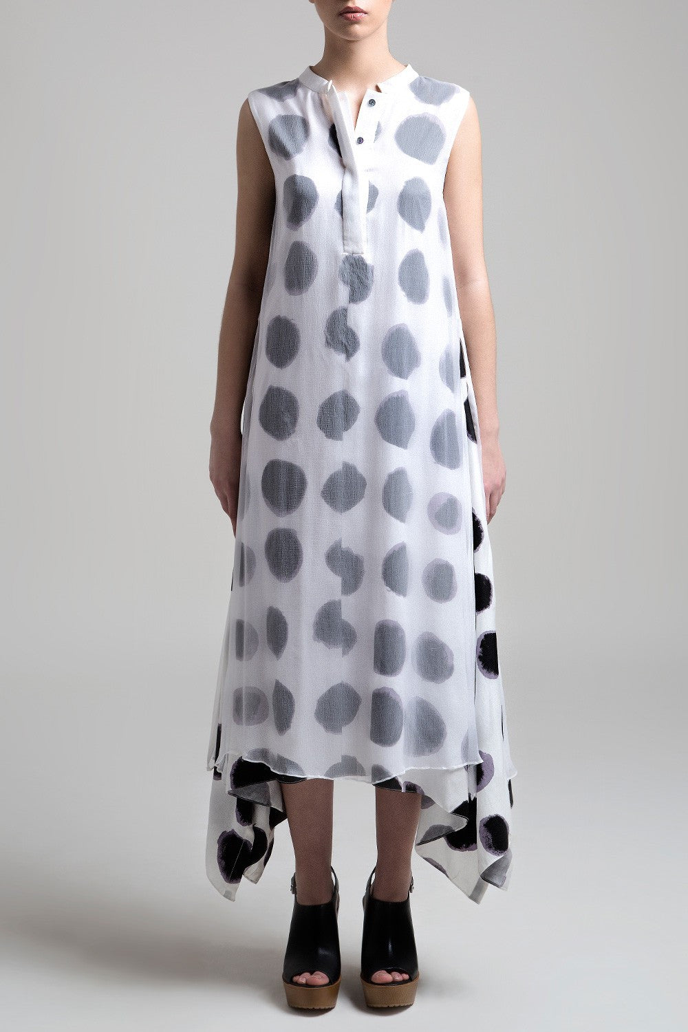 White Color Polka Dot Tunic Dress From Bench
