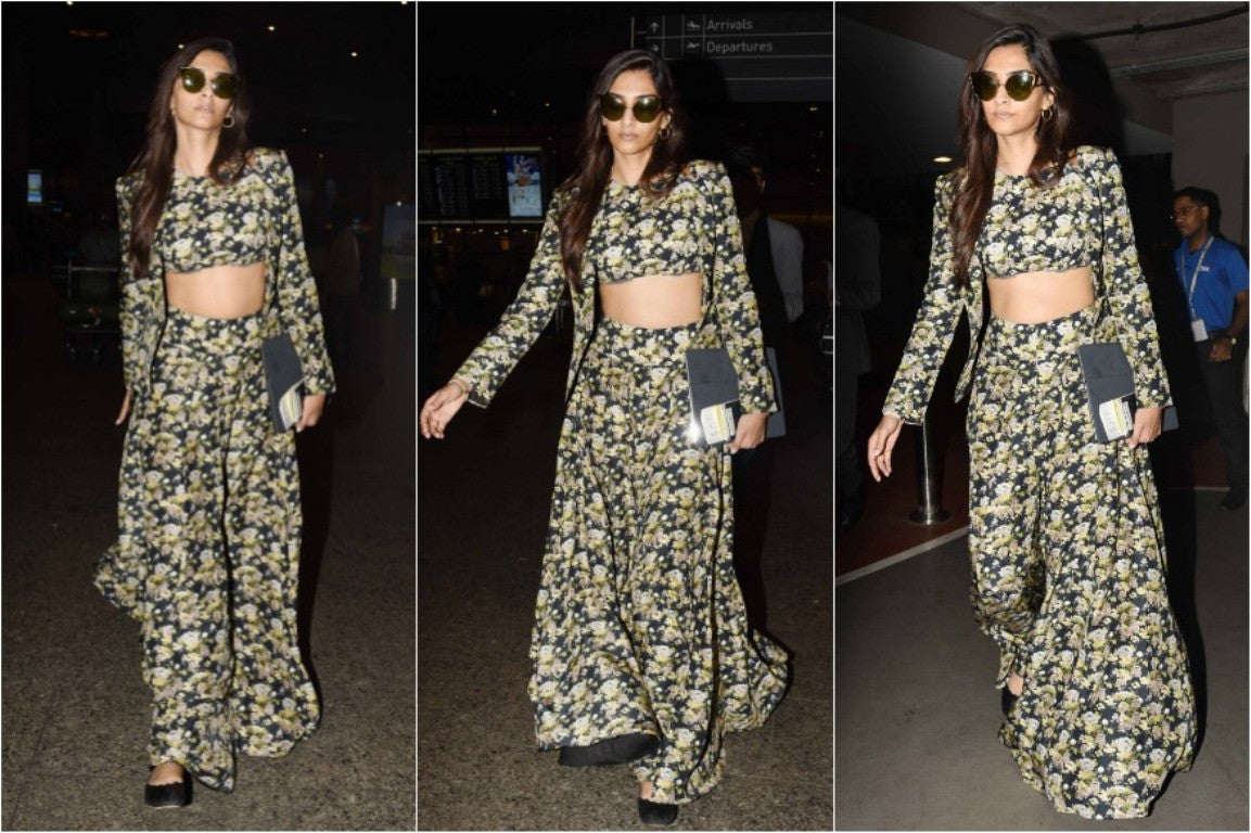 B’Town Fashion Queen Sonam Kapoor Makes A Stylish Entry At Mumbai Airport