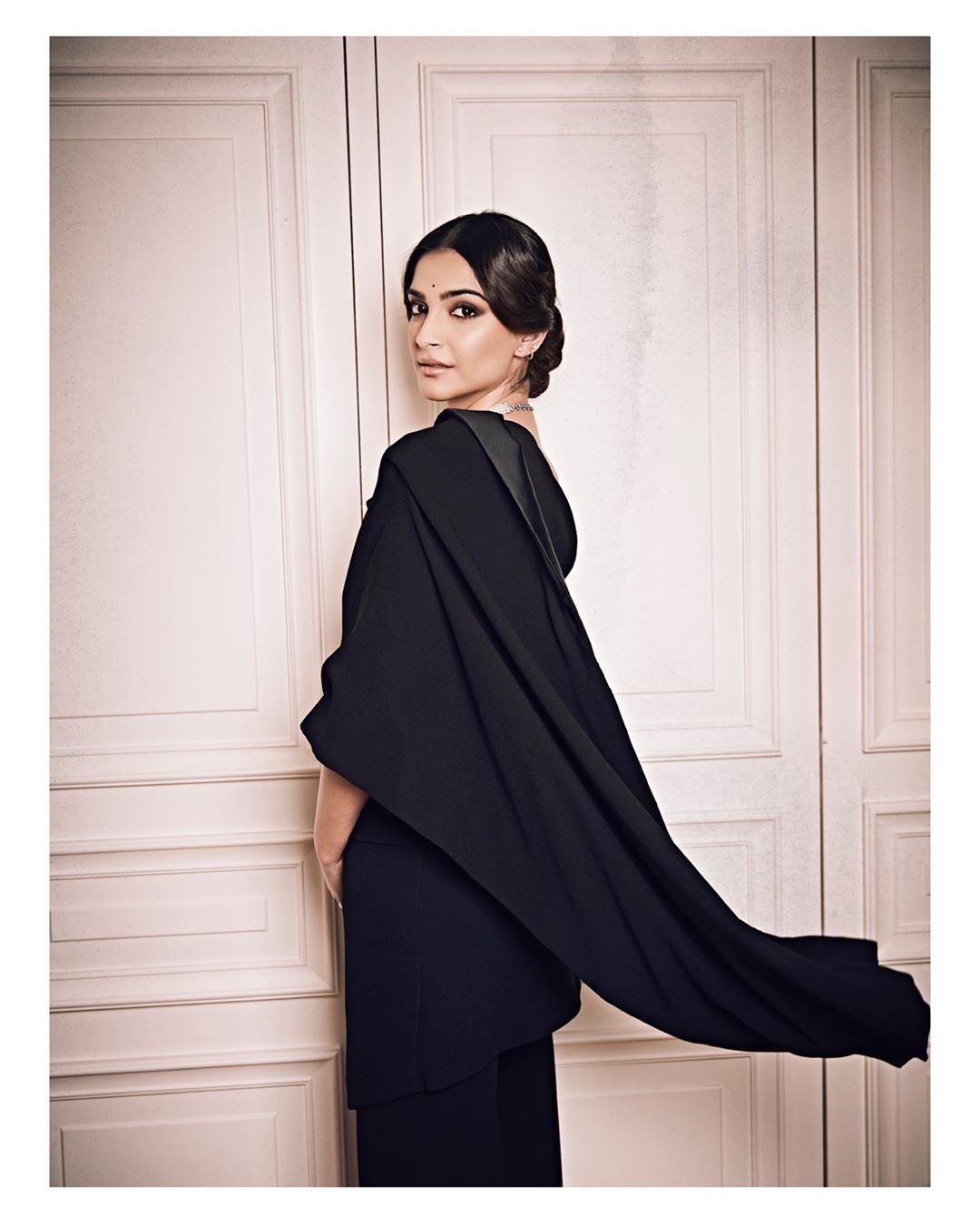 Sonam Kapoor wearing a Jean Paul Gaultier's Sari Tuxedo in Paris