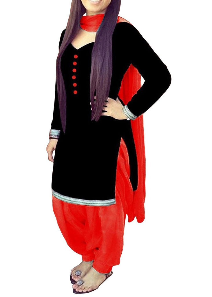 punjabi suit red and black