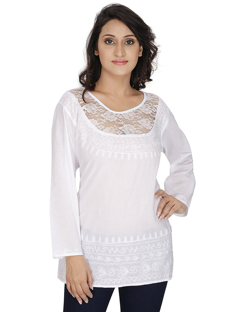 white short kurta for ladies