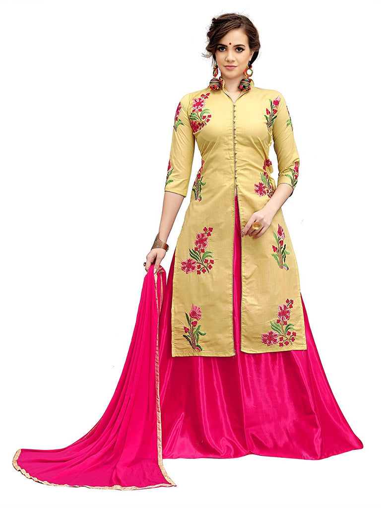 Exclusive Floral Print Designer Palazzo Kameez Dupatta Online – Lady India