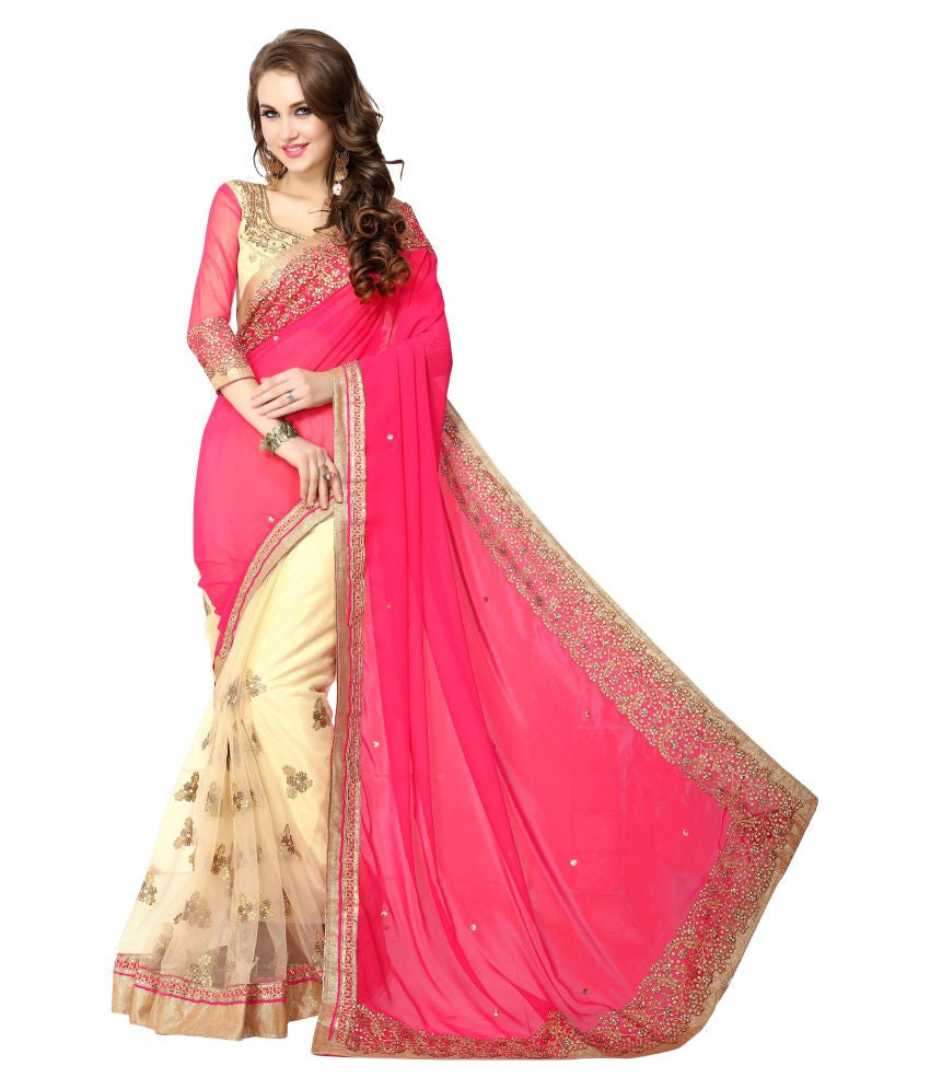 party wear georgette saree with border