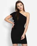 black-one-shoulder-ruffles-bodycon-dress-slim-fit-designer-midi-dress-for-girls