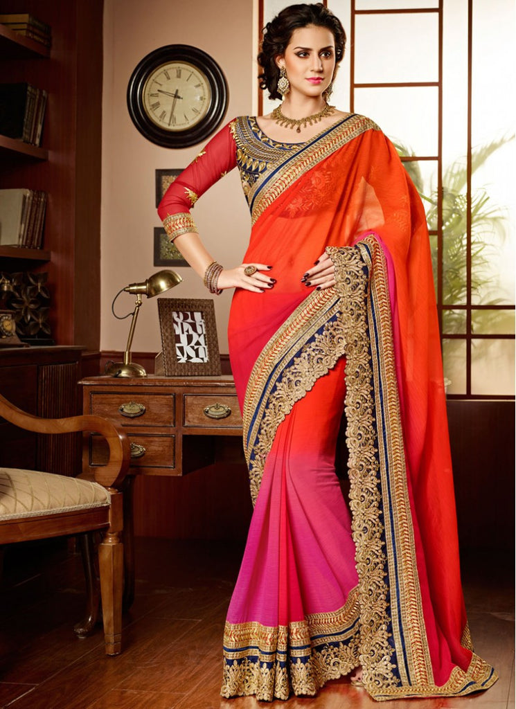 party wear heavy saree