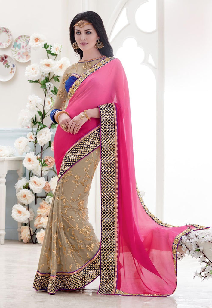 party wear embroidery saree