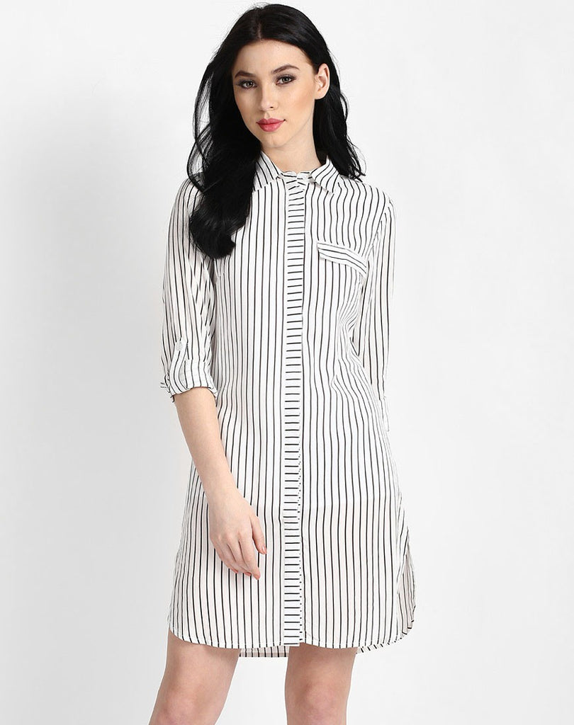 black and white lining dress