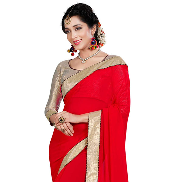 Red and Golden Saree | Red Sarees | Buy Designer Red Color Saree Online ...