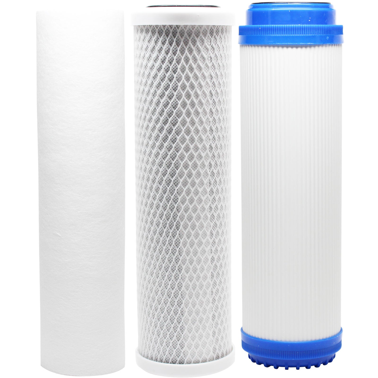 Replacement Filter Kit for Hydronix HF3-10CLWH12PR RO System - Includes Carbon Block Filter, PP Sediment Filter & GAC Filter
