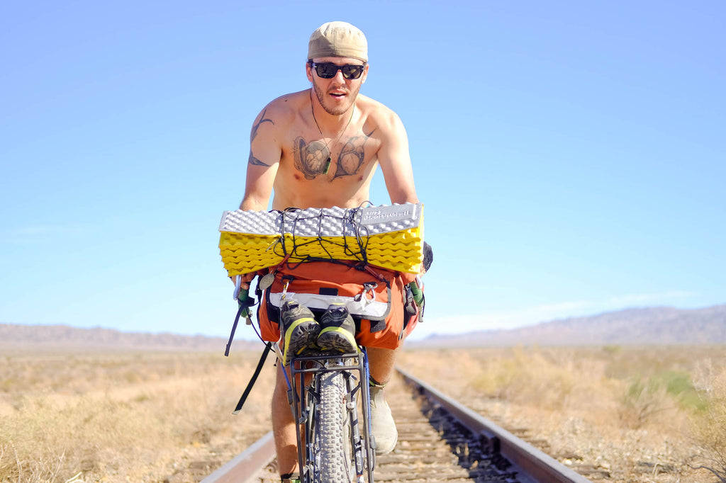 Bike Packing with Road Runner Bags at the Salton Sea with made in musa bags for bikes