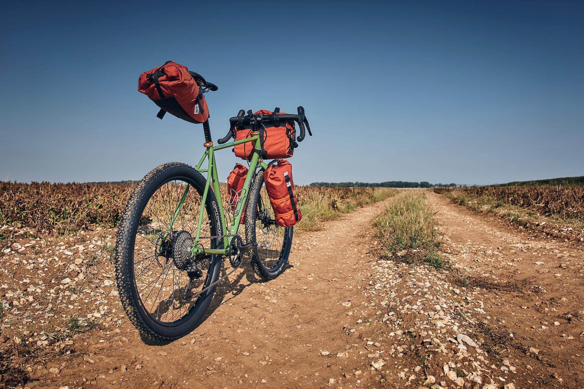 Fairlight LS1 with Road Runner Bikepacking Bags previewing the XL Fred Bag