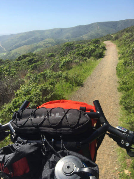 The Road Runner Bags Jammer Bag on Surly Moloko Bars for Bike Packing