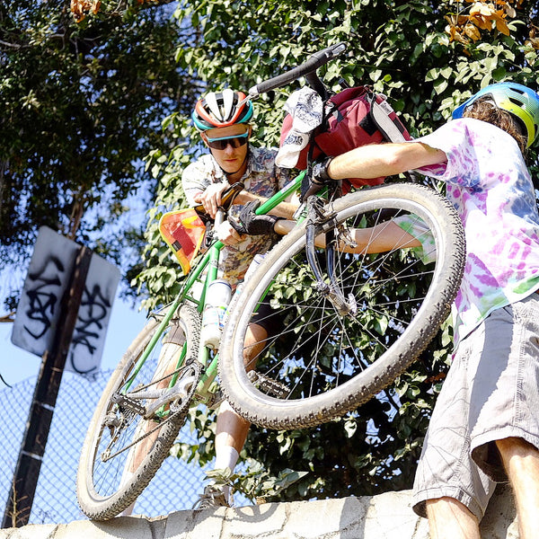 Road Runner Bags rides in Los Angeles California on some of our famous gravel grinding routs up Mt wilson