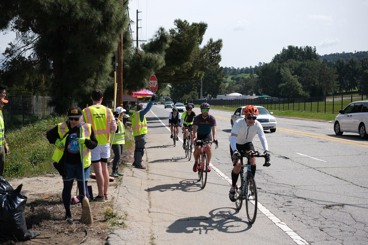 Clean Ride Crew clearing the way for oncoming cyclists