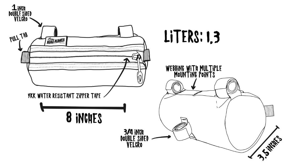 Road Runner Bike Bags Burrito Handlebar Bag Illustration