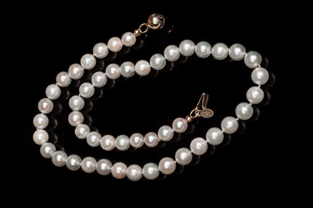 Akoya Hand Knotted Pearl Necklace – Elle Florence