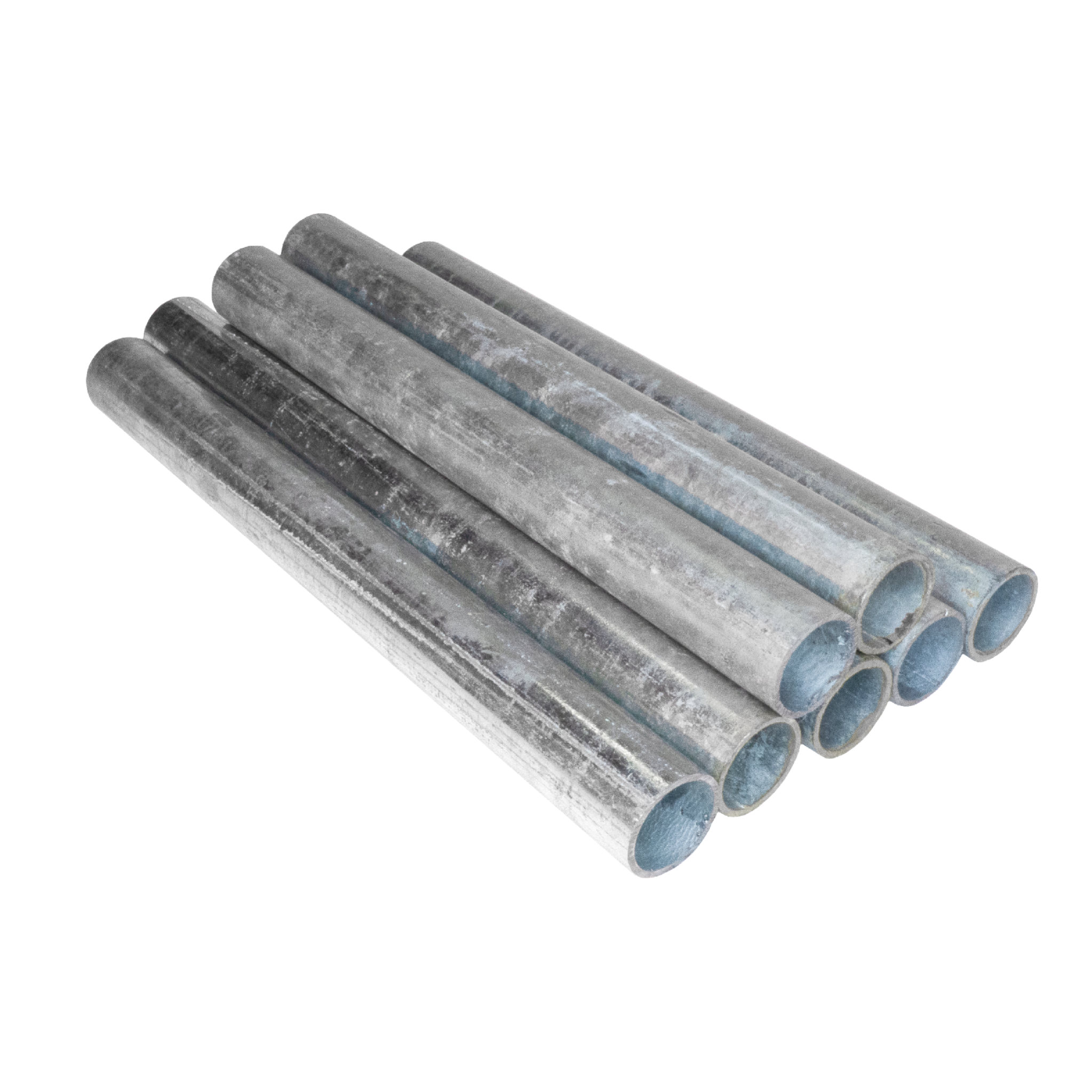 Galvanised tube in a bundle