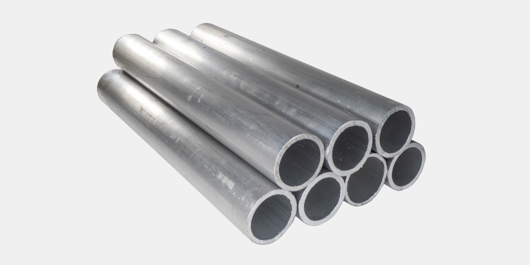 Aluminium tube stacked in a bundle