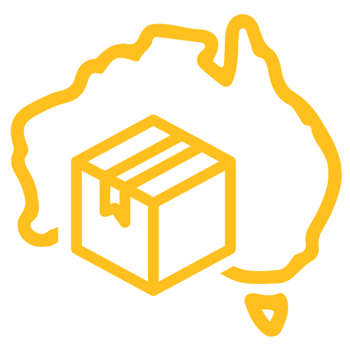 Diagram of Australia with a delivery box
