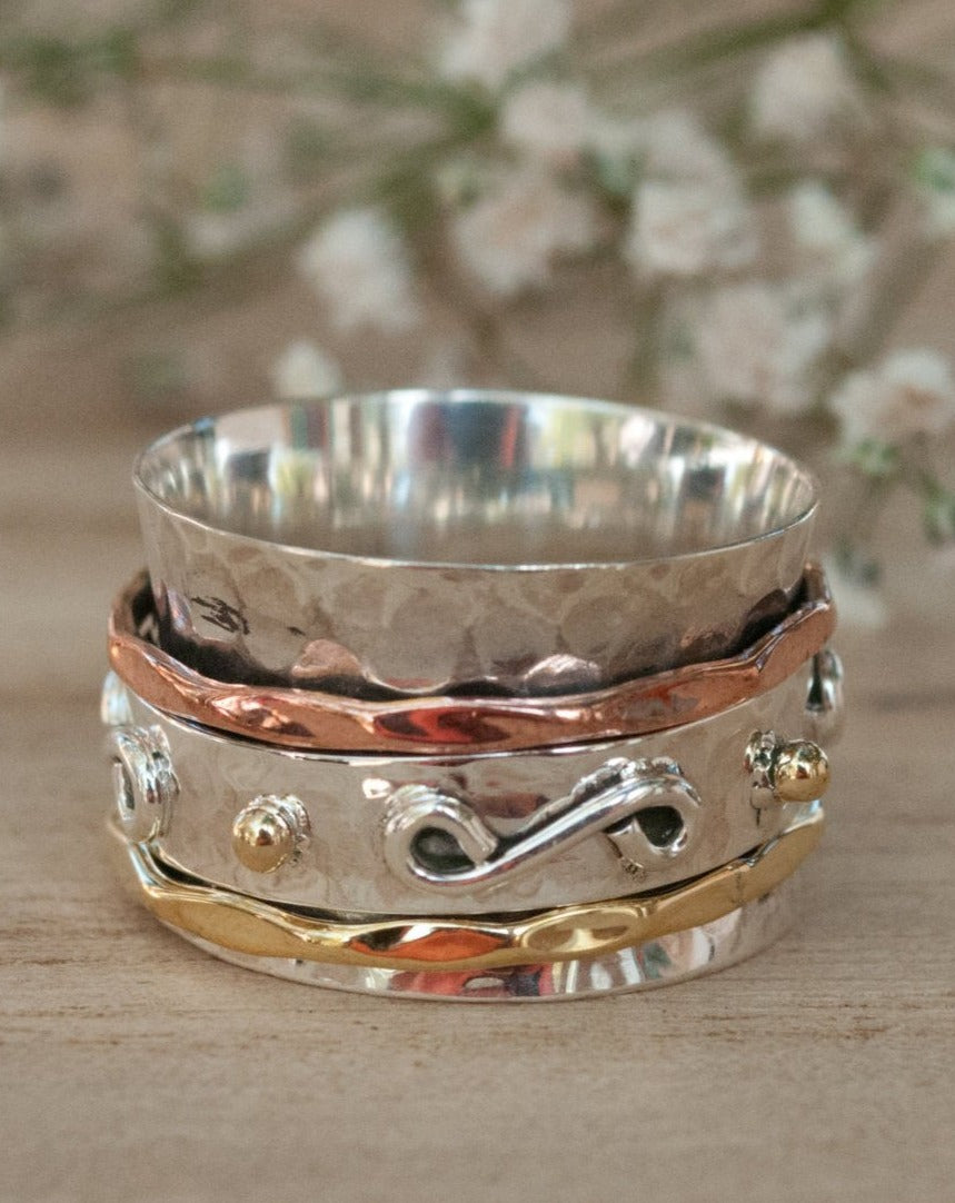 Shirley Meditation Ring * Bronze, Copper and Sterling Silver *BJ
