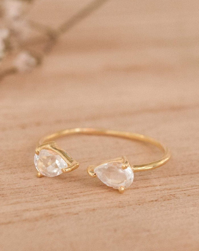 Hilary Ring * White Topaz * Gold Vermeil or Rose Gold Vermeil Ring * B –  ByCila, Inc