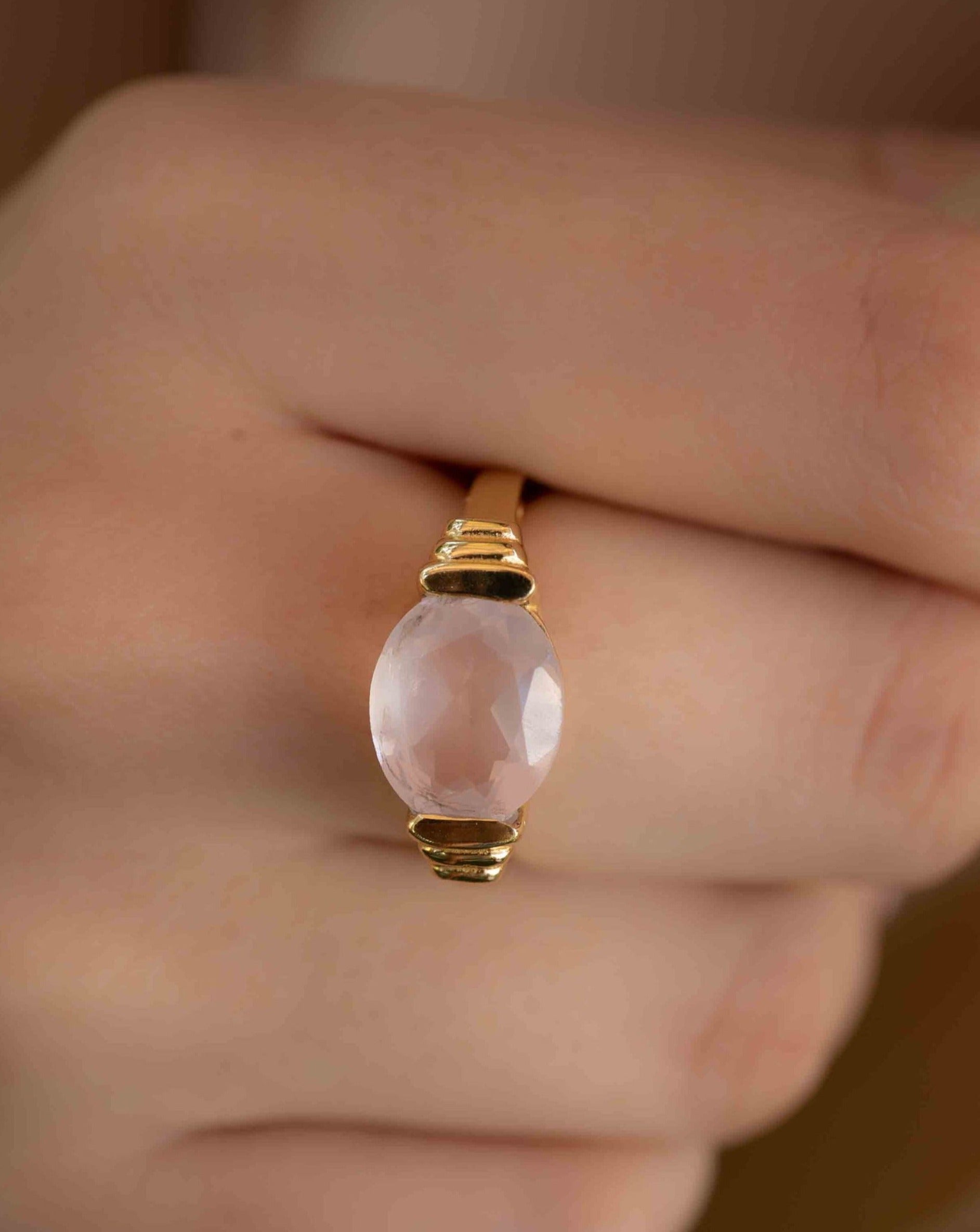 Barbara Ring * Rose Quartz * 18k Gold Plated * BJR247 – ByCila, Inc