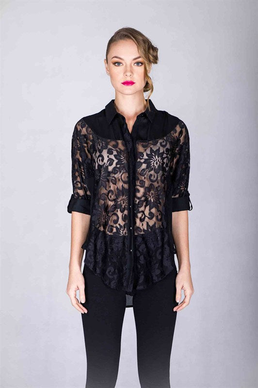 Sheer Lace Blouse – Sugar Luxe Society