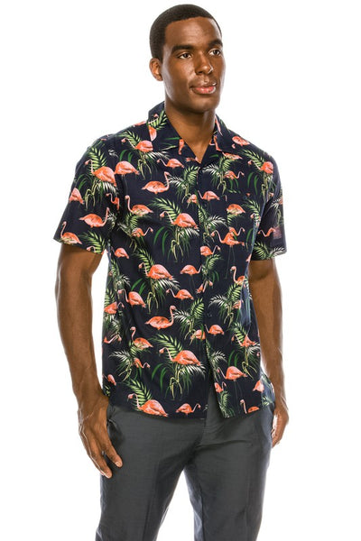 Men's Navy Flamingo Shirt – Sugar Luxe Society