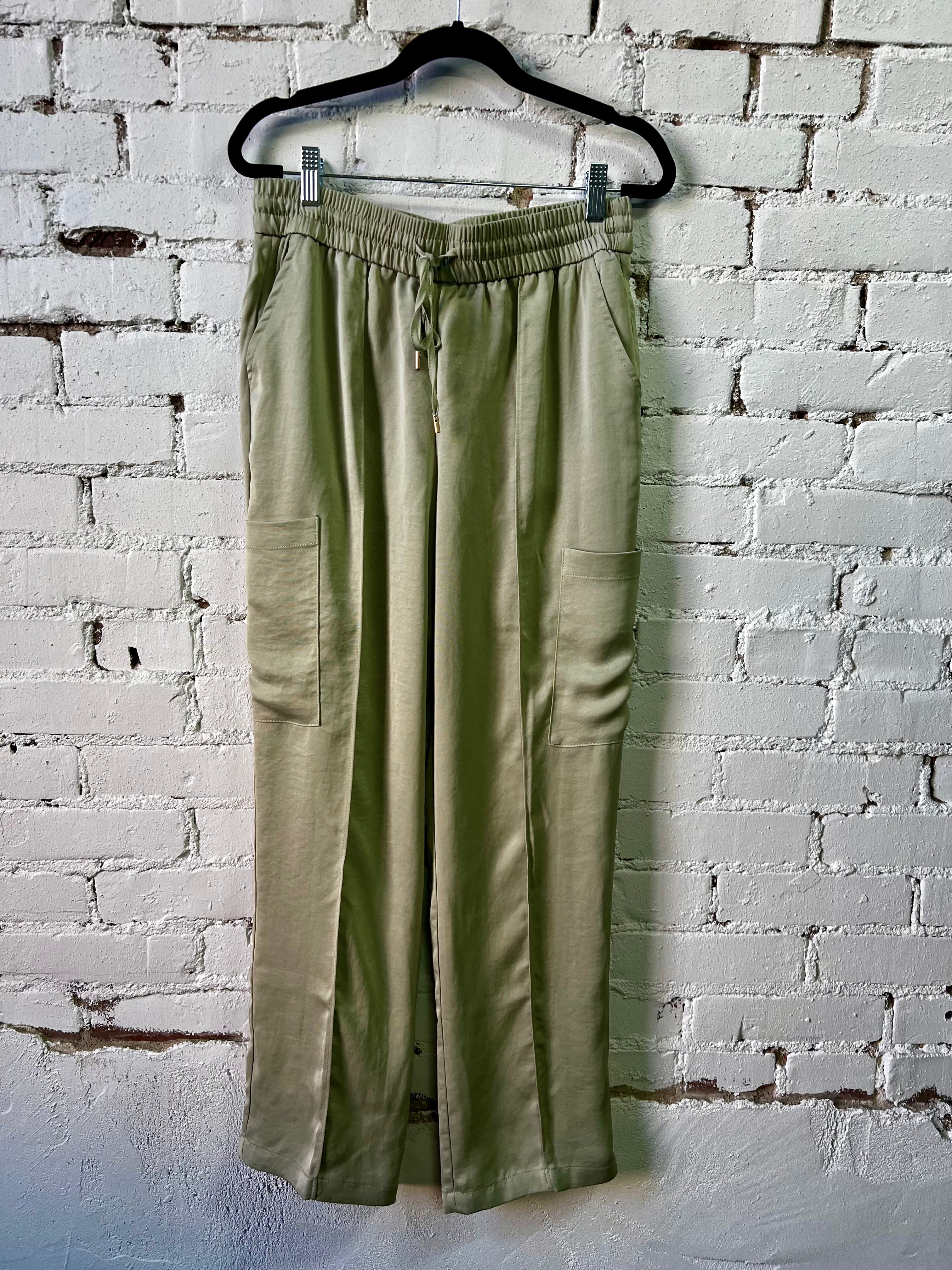 Pintuck Satin Cargo Jogger
