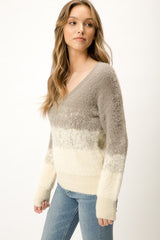Fuzzy Blended Color Sweater