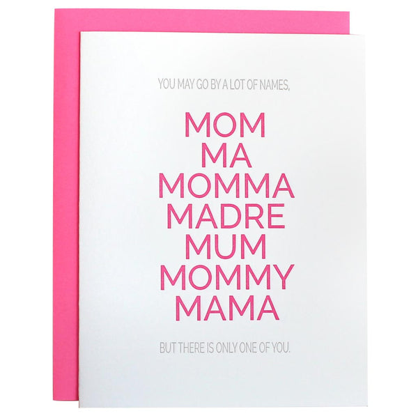 Mother by Many Names Letterpress Card - Chez Gagné