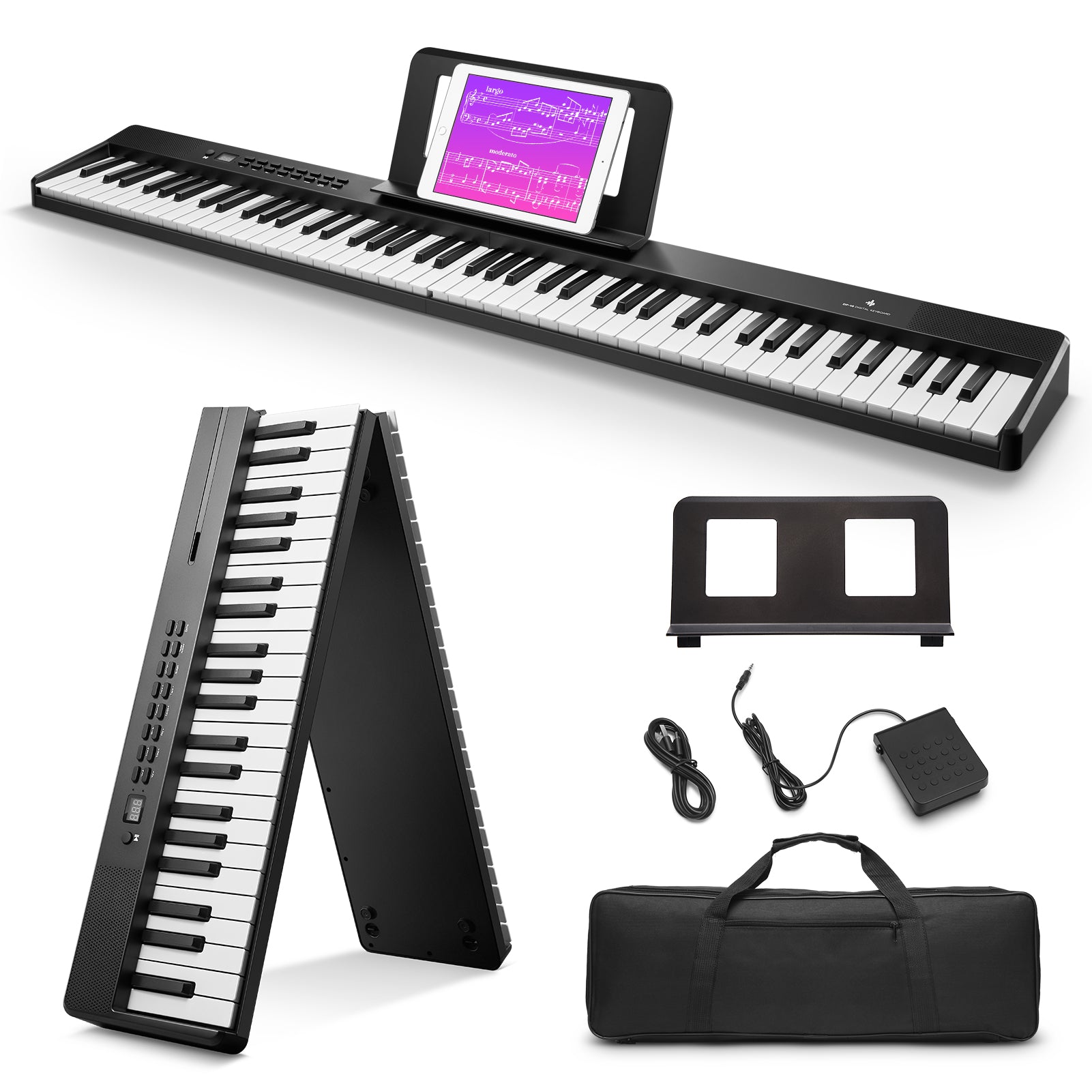 

Donner DP-10 88-Key Foldable Semi-Weighted Digital Piano Kit with Bluetooth