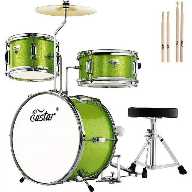 

Eastar Drum Set for Kids, 3 Drums 1 Cymbal Percussion Kit, Beginners Children 14" 3-Piece Drum Bundle, with Adjustable Throne, Drumsticks