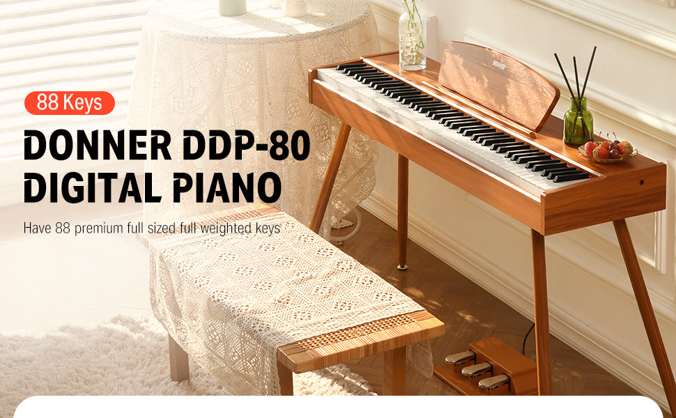 เปียโนไฟฟ้า Donner DDP-80 Digital Piano สต็อกแน่น พร้อมส่ง - CT Music