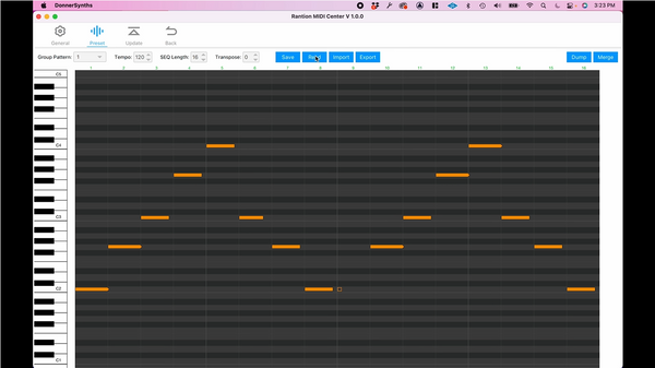 Donner B1 synth app interface