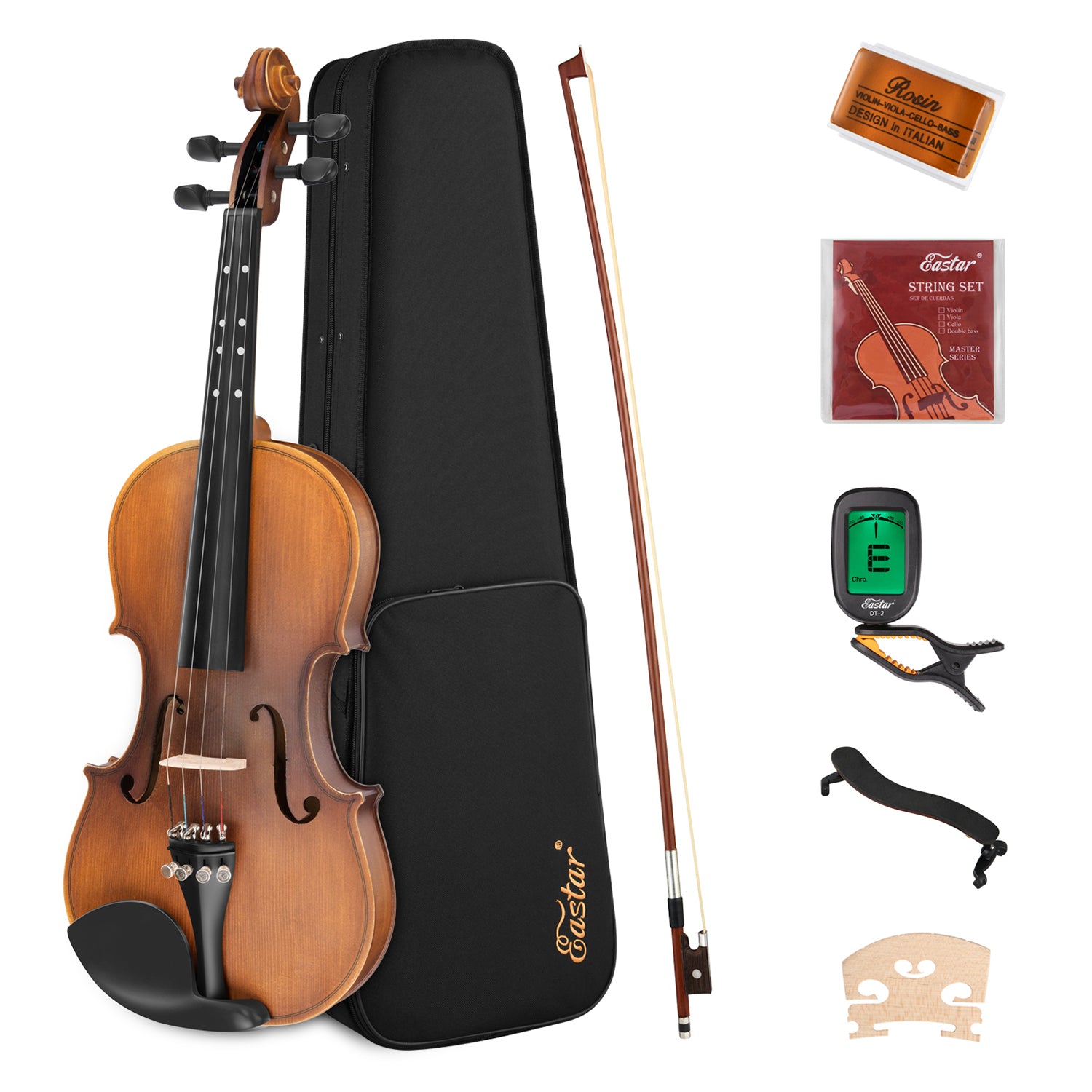 

Eastar EVA-3 3/4 Violin Set for Beginners with Hard Case/Rosin/Shoulder Rest/Bow/Extra Strings