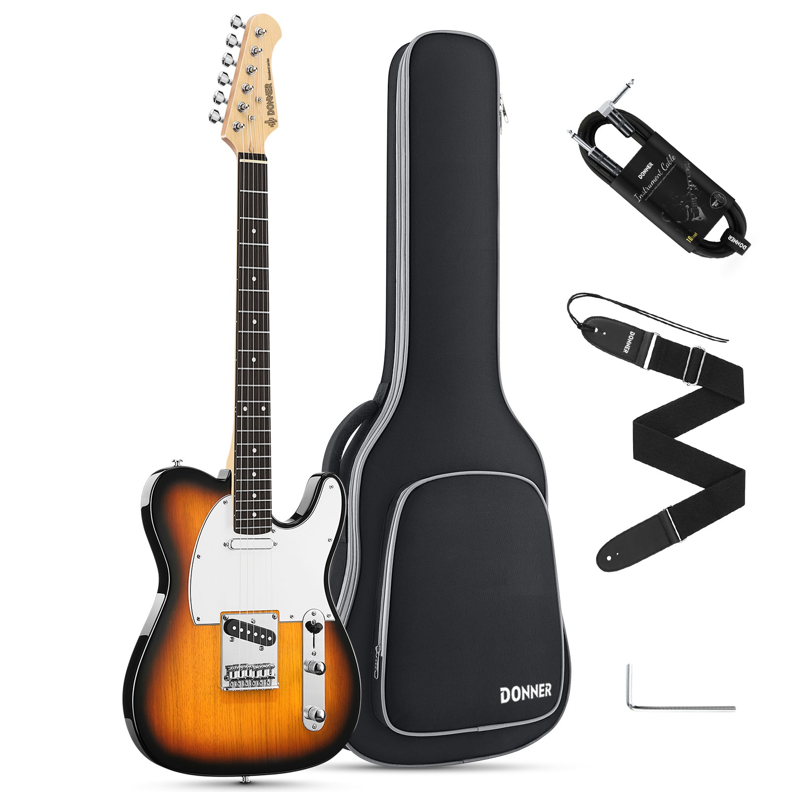 

Donner DTC-100 Full Size Electric Guitar Kit 39-inch Solid Body S-S Pickup for Beginner