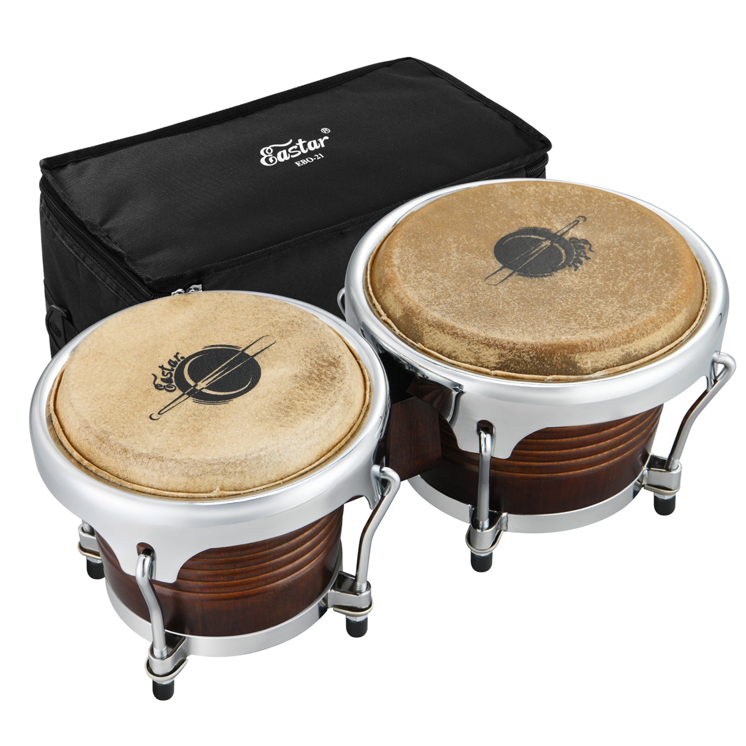 

Eastar EBO-21 7 Inch and 8 Inch Bongo Drums for Beginners with Carrying case/Professional Special Antique Finish