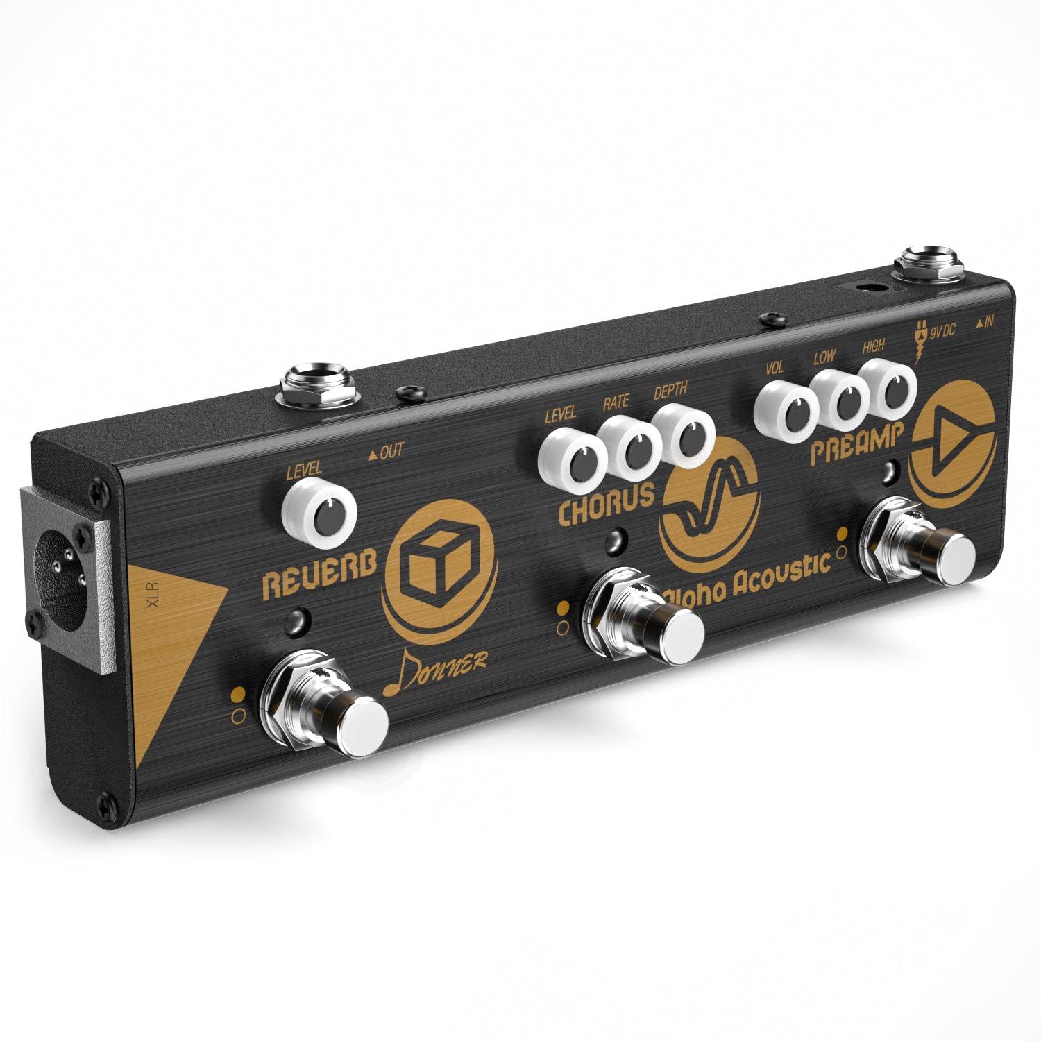 

Donner Alpha Acoustic 3 Mode Multi-Effect Compact Guitar Pedal Preamp Chorus Reverb