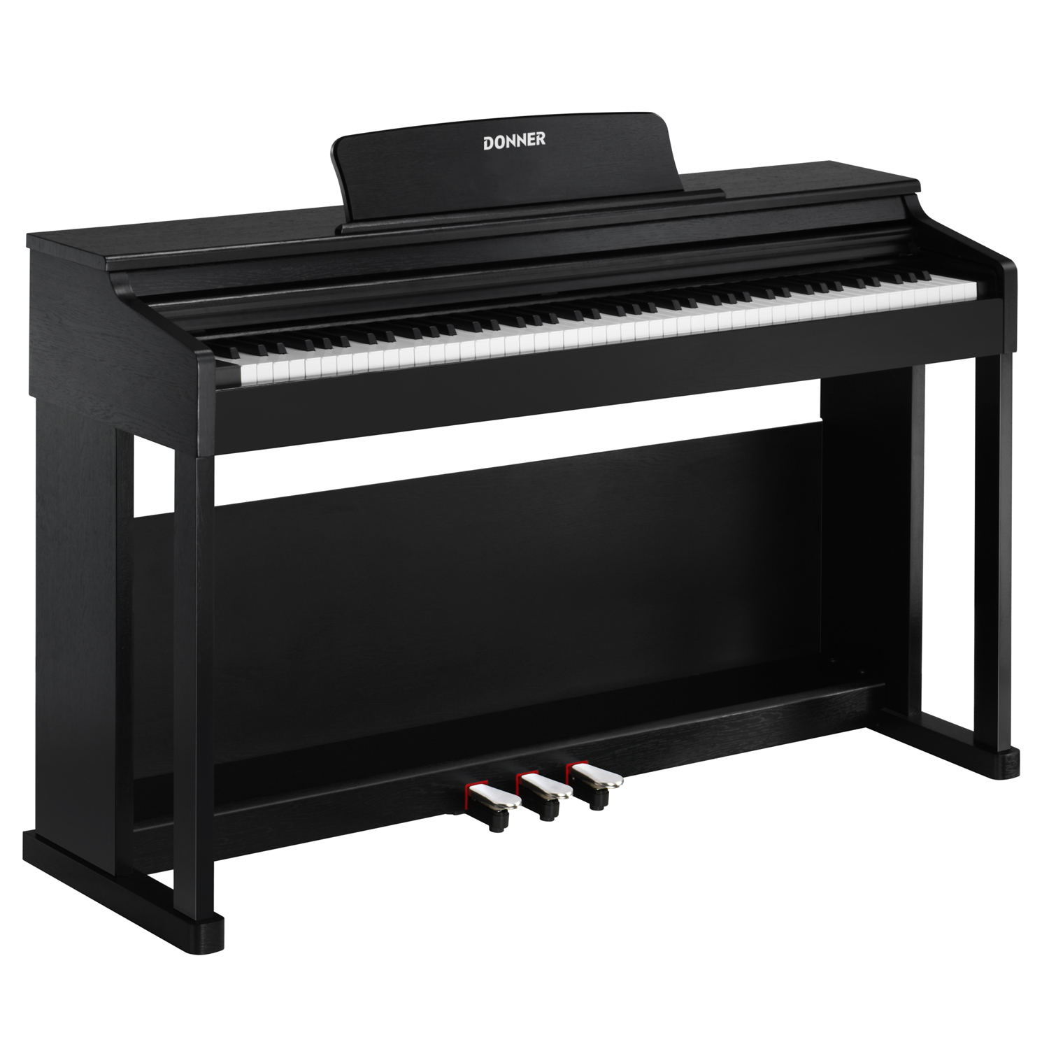 

Donner DDP-100 88 Weighted Key Hammer Action Upright Digital Piano with Furniture Stand & 3 Pedal for Beginners Black/White
