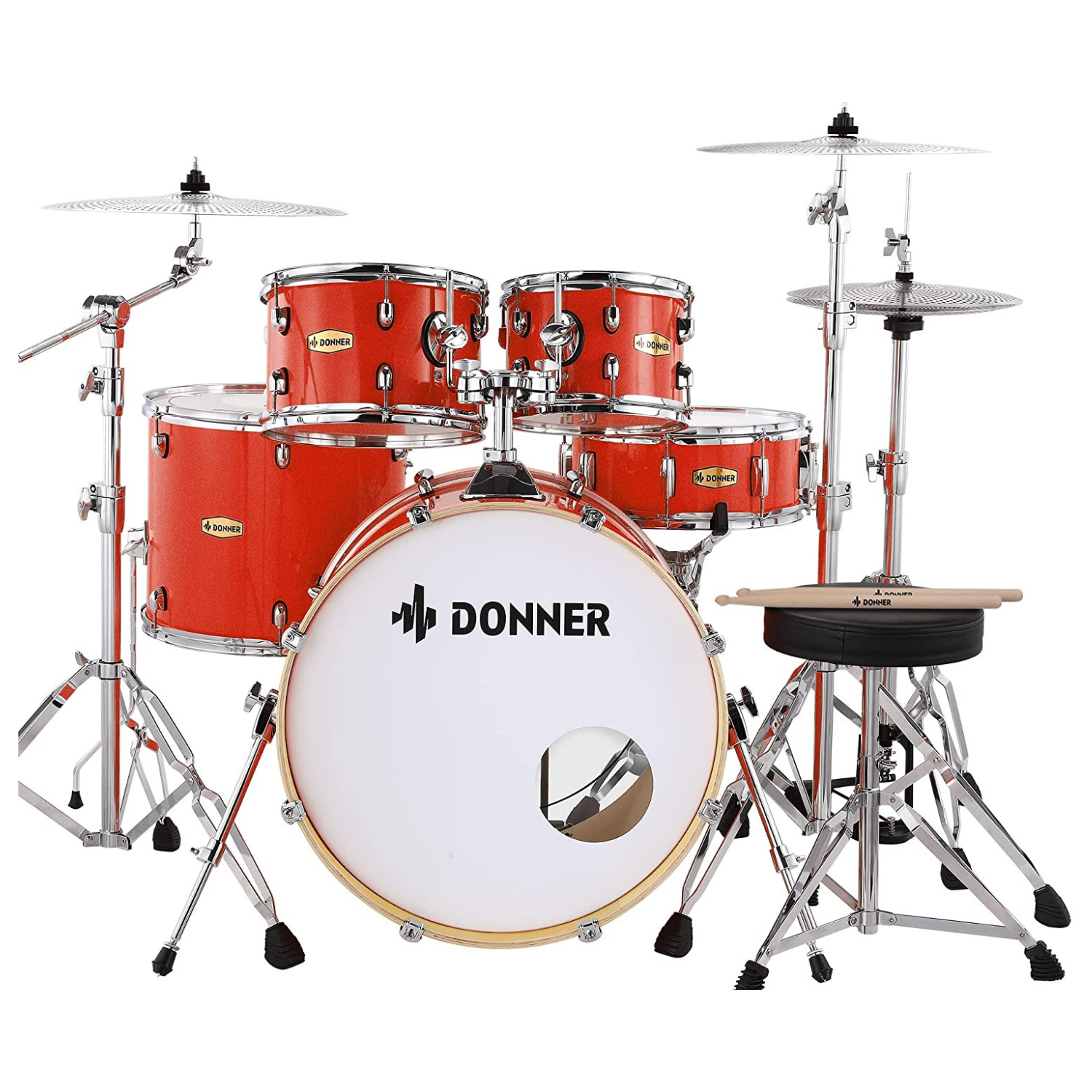 

Donner DDS-520 22-inch 5-Piece Professional Silent Drum Kit Full-Size Set