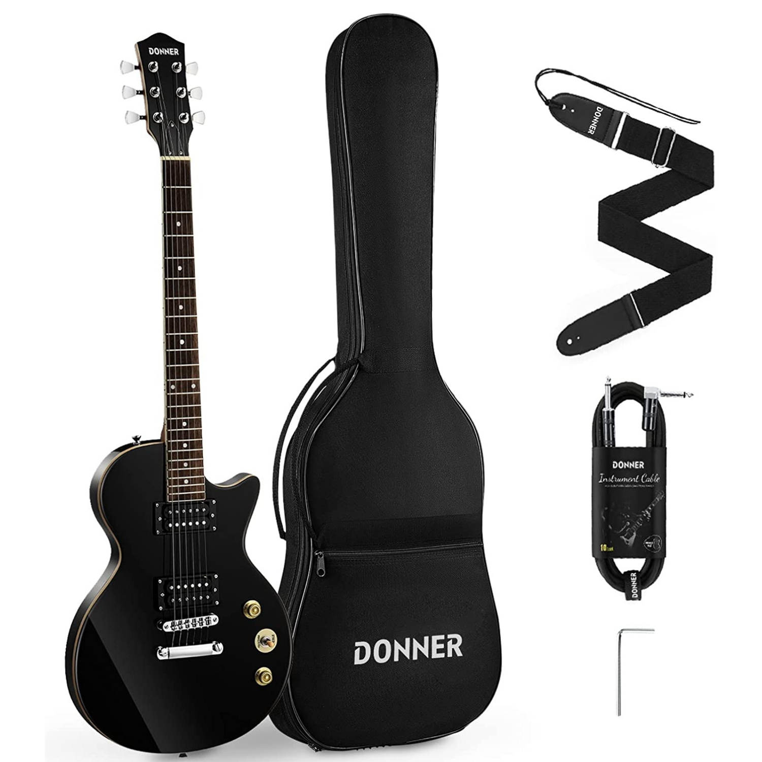 

Donner DLP-124 Full Size LP 39-inch Electric Guitar Kit Solid Body H-H Pickup