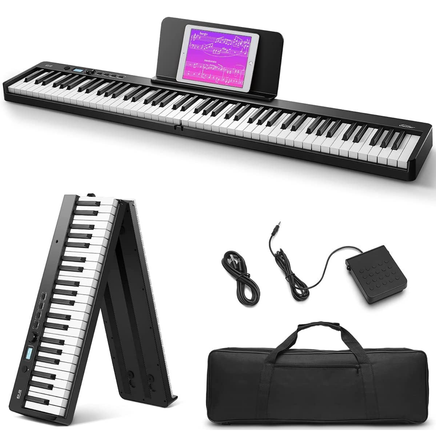 

Eastar EP-10 Bluetooth Foldable Portable Keyboard 88-Key Semi-Weighted with Bag