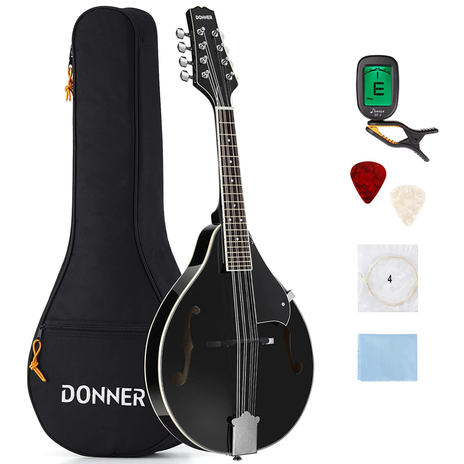 

Donner DML-100B A Style Mandolin for Beginner Adult 8 String with Bag/Tuner/String/Guitar Pick