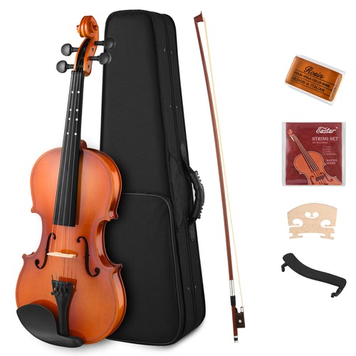 

Eastar EVA-2 Violin Set for Beginners with Hard Case/Rosin/Shoulder Rest/Bow/Extra Strings 1/4,1/2,3/4,4/4