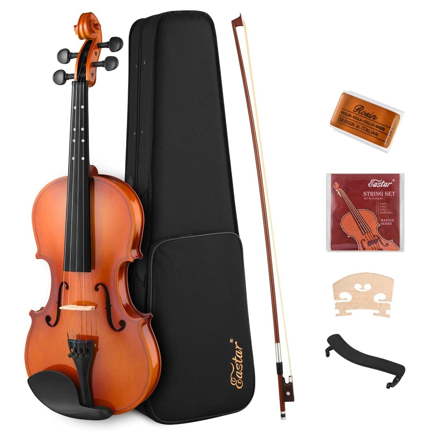 

Eastar EVA-2 1/2 Violin Set for Beginners with Hard Case/Rosin/Shoulder Rest/Bow/Extra Strings
