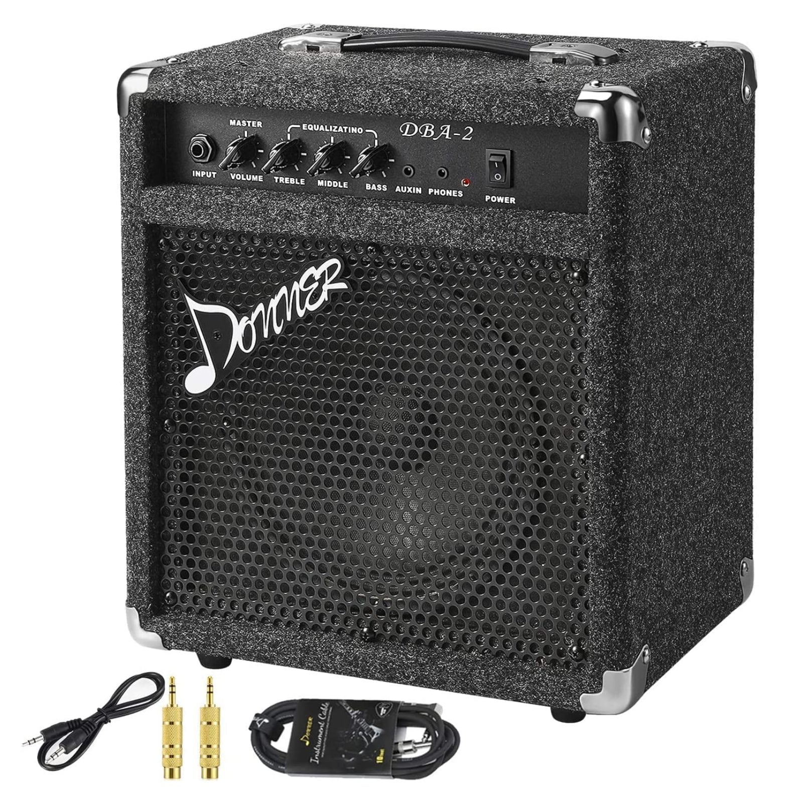 

Donner 25W Bass Guitar Amplifier DBA-2 Electric Practice Bass Combo AMP With Cable