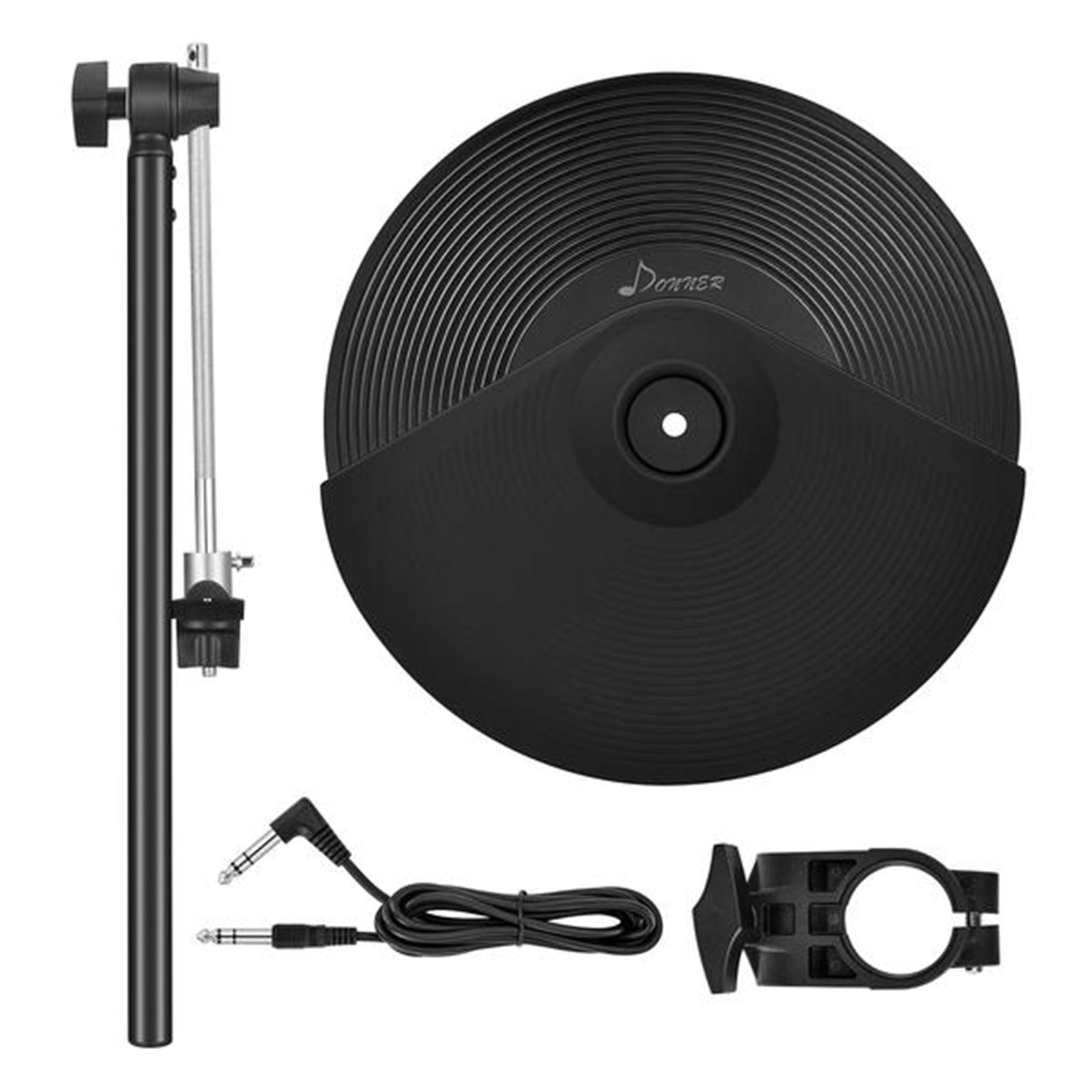 

Donner DED-200CY Expansion Cymbal Kit with 12in Cymbal/Rack Clamp/Auido Cable for DED-200/300/400