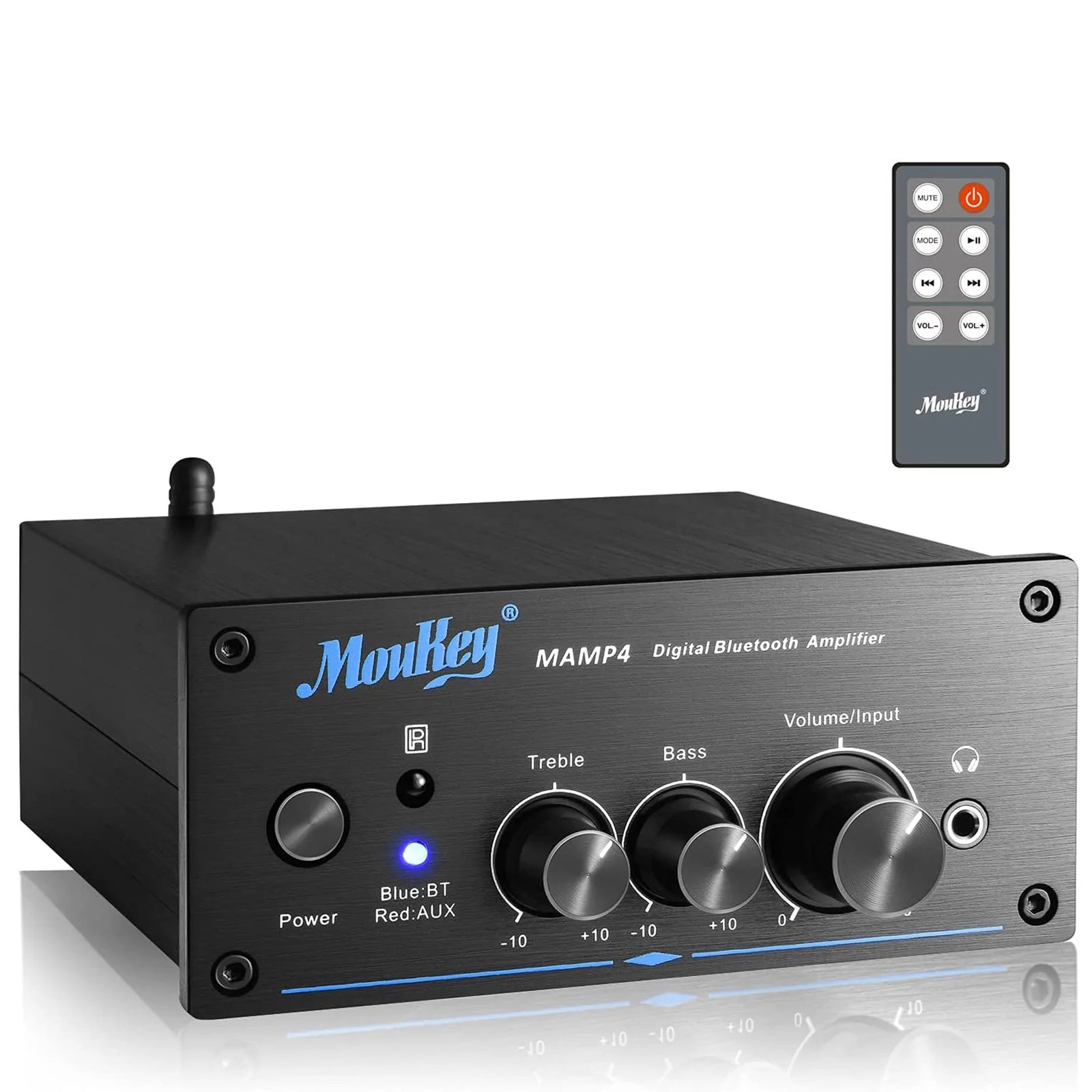 

Moukey MAMP4 Mini Amplifier Home Audio Receiver Bluetooth 5.0
