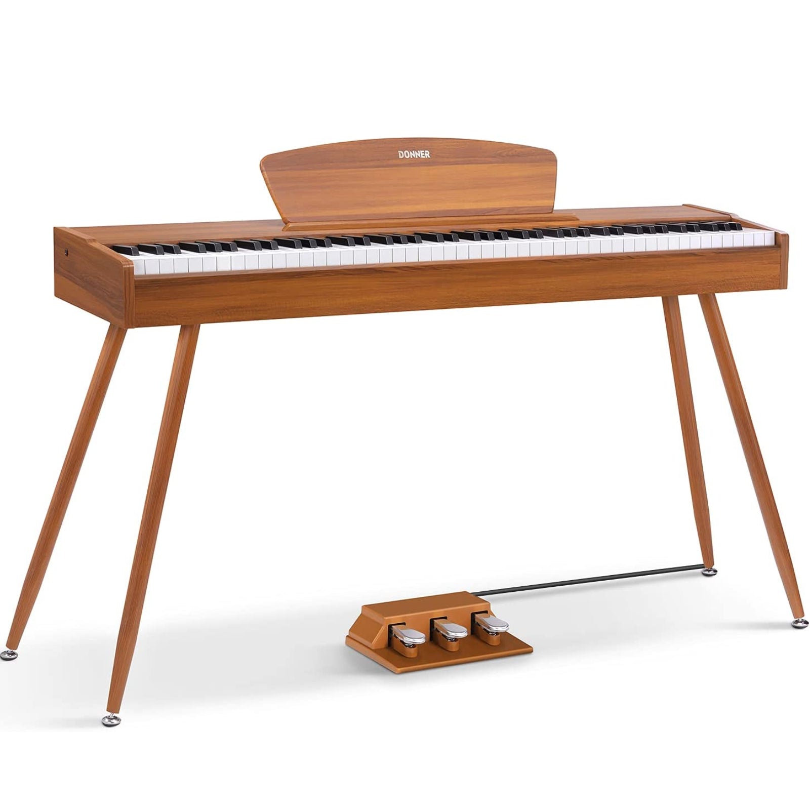 Donner DDP-80 Wooden Style 88 Key Weighted Digital Piano with Stand & Triple Pedals - Donner Music product image